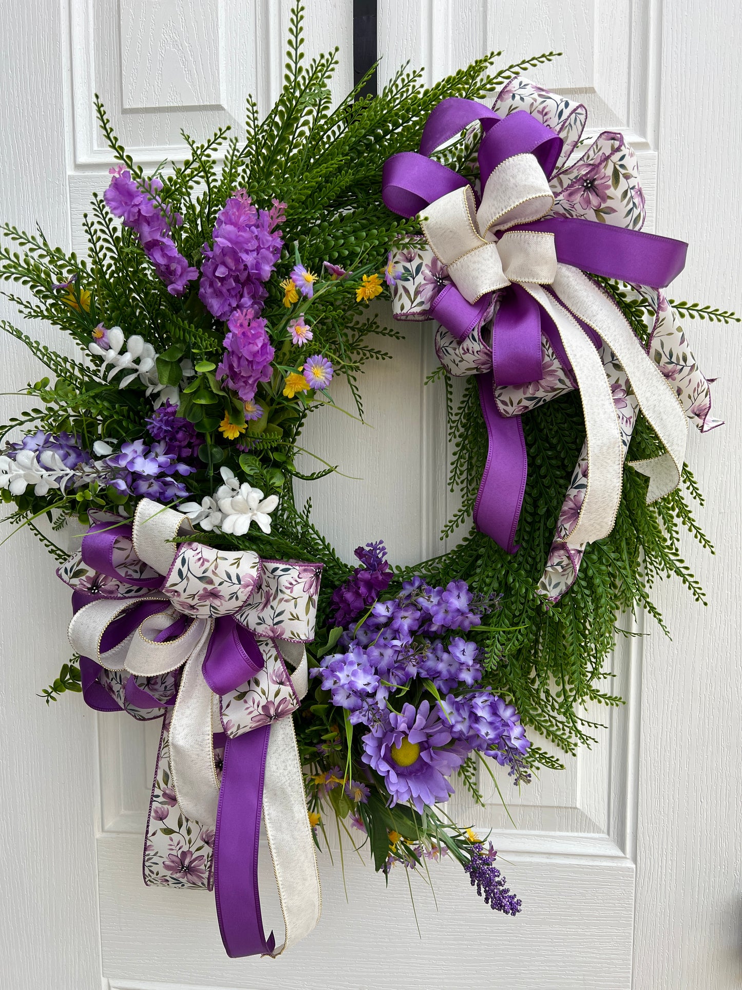 Beaded Grass Lilac Wreath