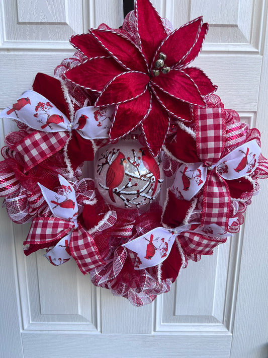 “Audra’s” Cardinal Ornament Wreath