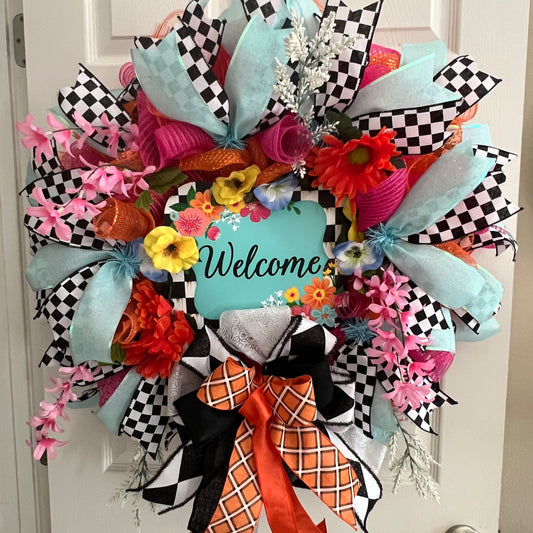Multi-colored Welcome Wreath