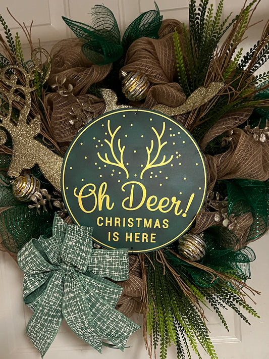 Oh Deer Christmas is Here Wreath