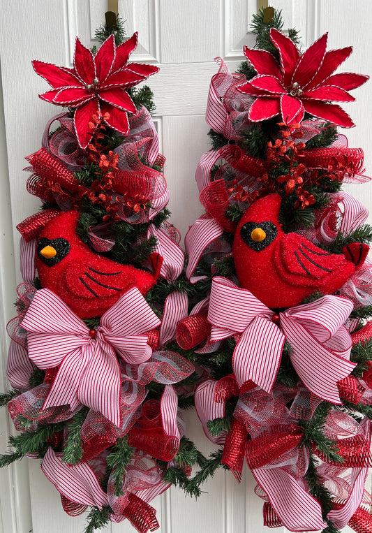 “Carol” Double Door Cardinal Wreaths $59.95 each or $100 for set