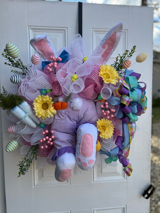 Girl Bunny Butt Easter Wreath