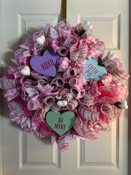 Valentine’s Conversation Heart Wreath