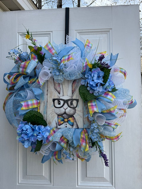 Easter  bunny with glasses Wreath
